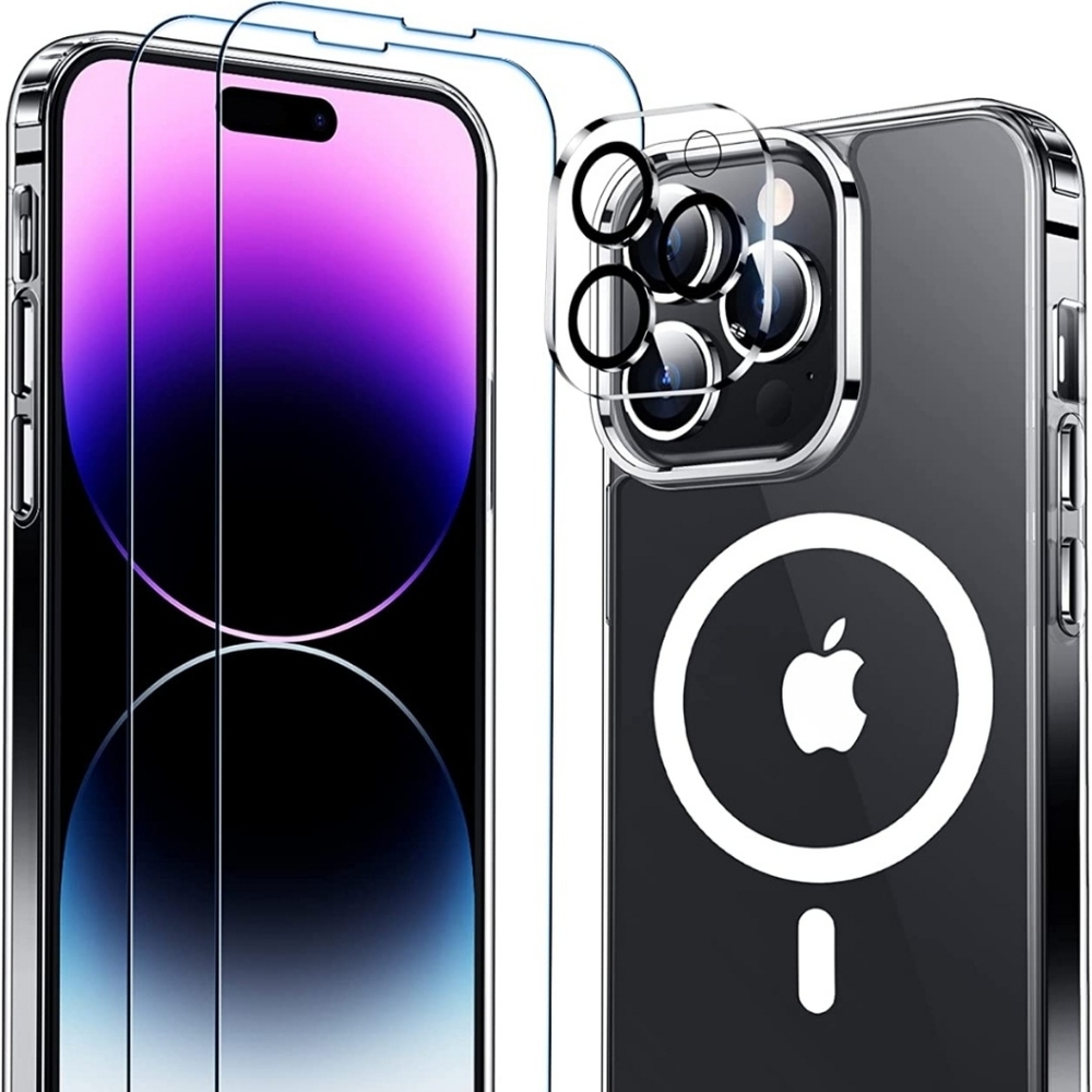 MOZOTER Magnetic Case for iPhone 14 Pro Max, Shockproof Slim Case 6.7" Clear